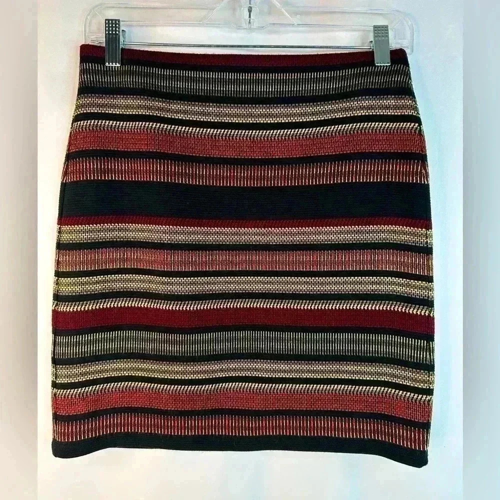 Promod Mini Cotton Vintage 90’s Multicolor Fitted Skirt. Size S/M